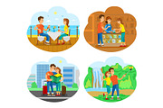 Couple Traveling Together, People on