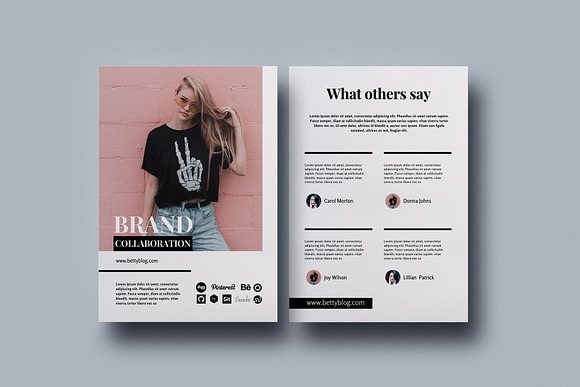 Blogger Media Kit Canva Template in Resume Templates - product preview 3