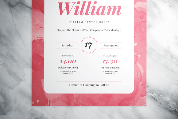 Watercolor Wedding Suite in Wedding Templates - product preview 2