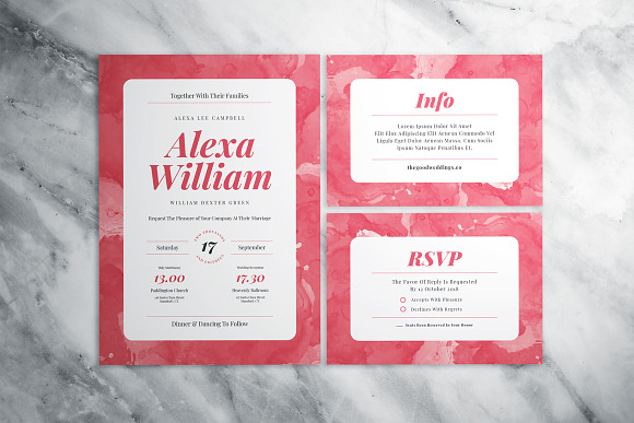 Watercolor Wedding Suite in Wedding Templates - product preview 6