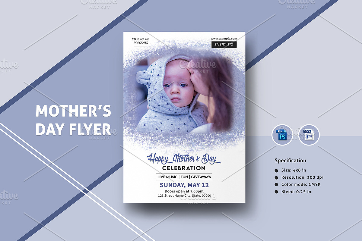 Mother's Day Invitation - V1006 in Flyer Templates - product preview 8