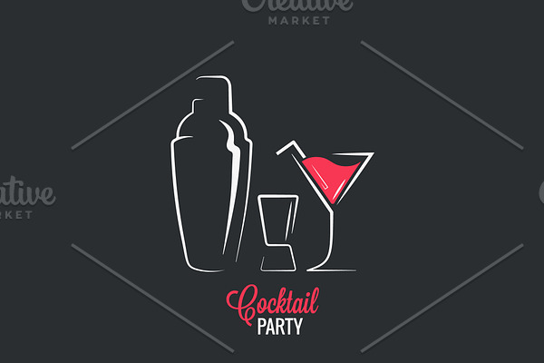 Cocktail shaker design background