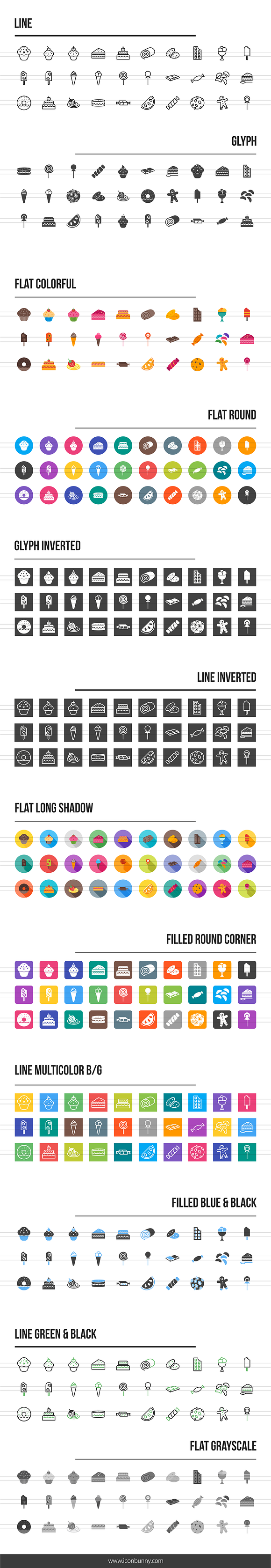 360 Sweets & Confectionery Icons in Graphics - product preview 1