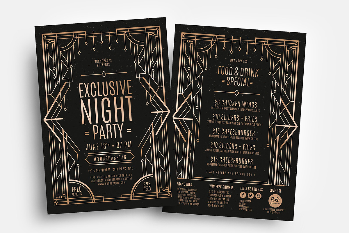 Art Deco Flyers in Flyer Templates - product preview 8