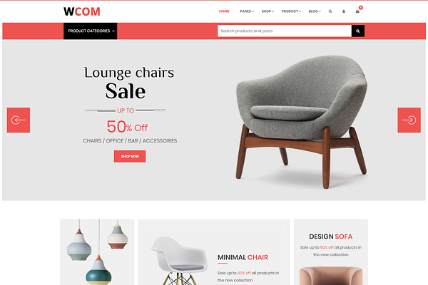 Wcom - Modern Furniture WooCommerce