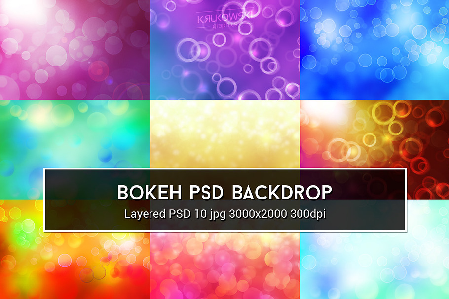 Bokeh PSD Backdrop in Textures - product preview 8