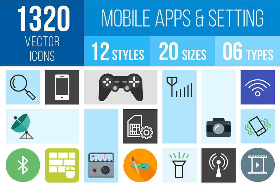 1320 Mobile Apps & Setting Icons