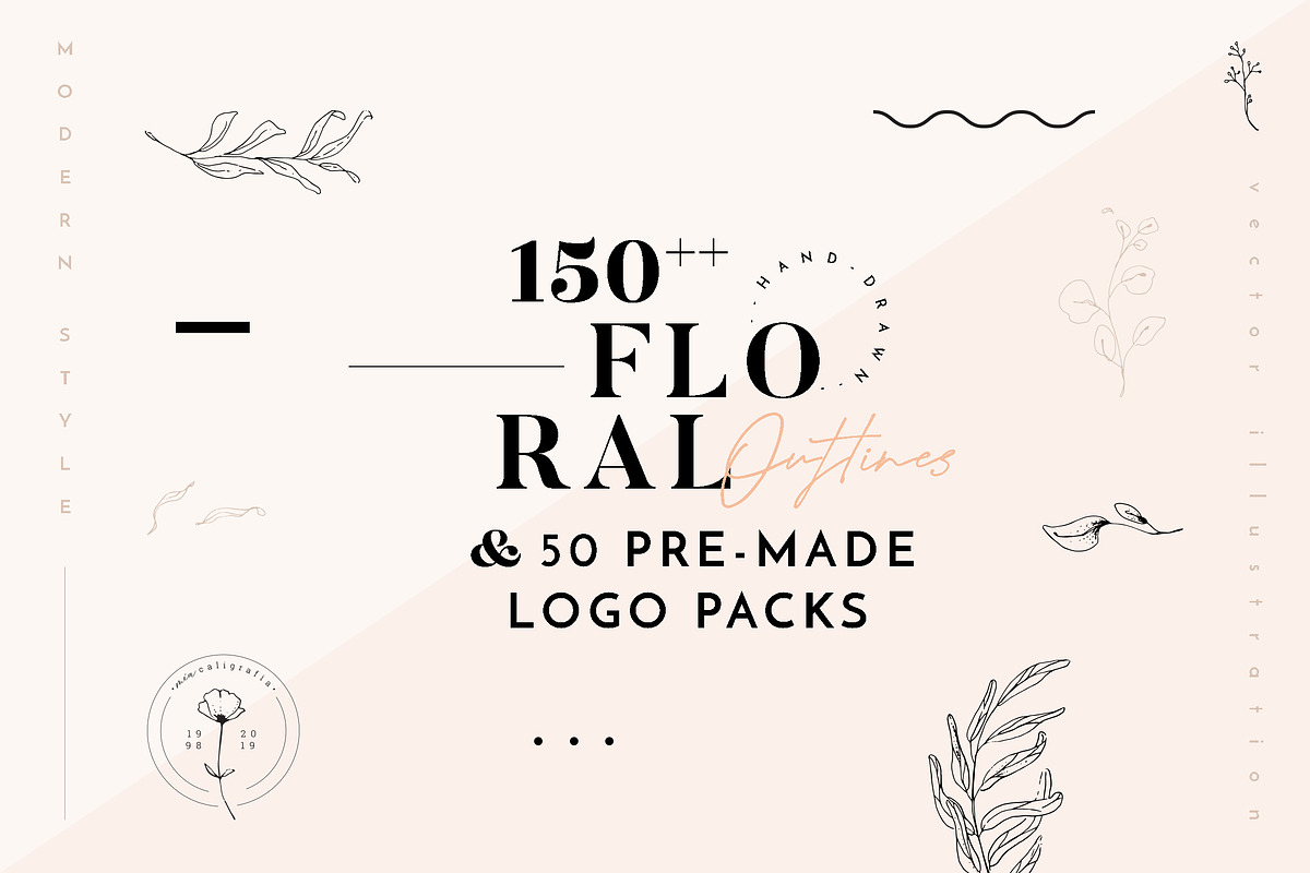 Floral Illustration & Logo Packs in Logo Templates - product preview 8