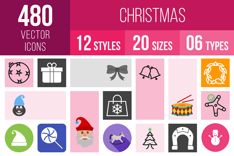 480 Christmas Icons in Graphics - product preview 8