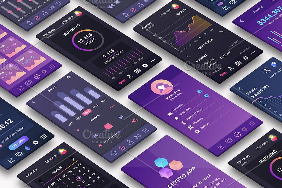 Mobile App UI Kit in Web Elements - product preview 8
