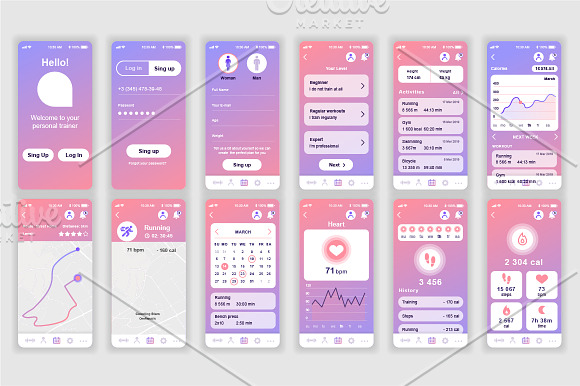 Mobile App UI Kit in Web Elements - product preview 11