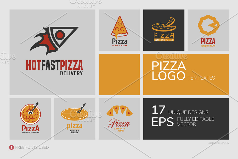 Pizza logo vector templates in Logo Templates - product preview 8