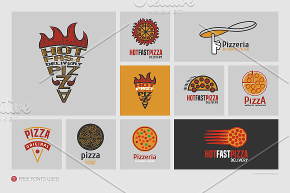 Pizza logo vector templates in Logo Templates - product preview 1