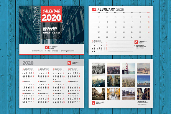 Wall Calendar 2020 (WC037-20) in Stationery Templates - product preview 3