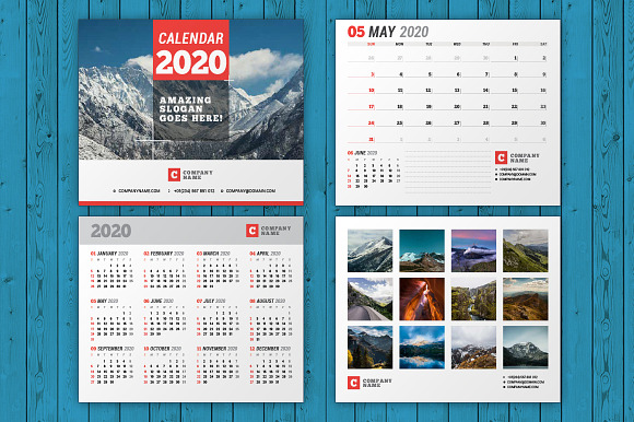 Wall Calendar 2020 (WC037-20) in Stationery Templates - product preview 4