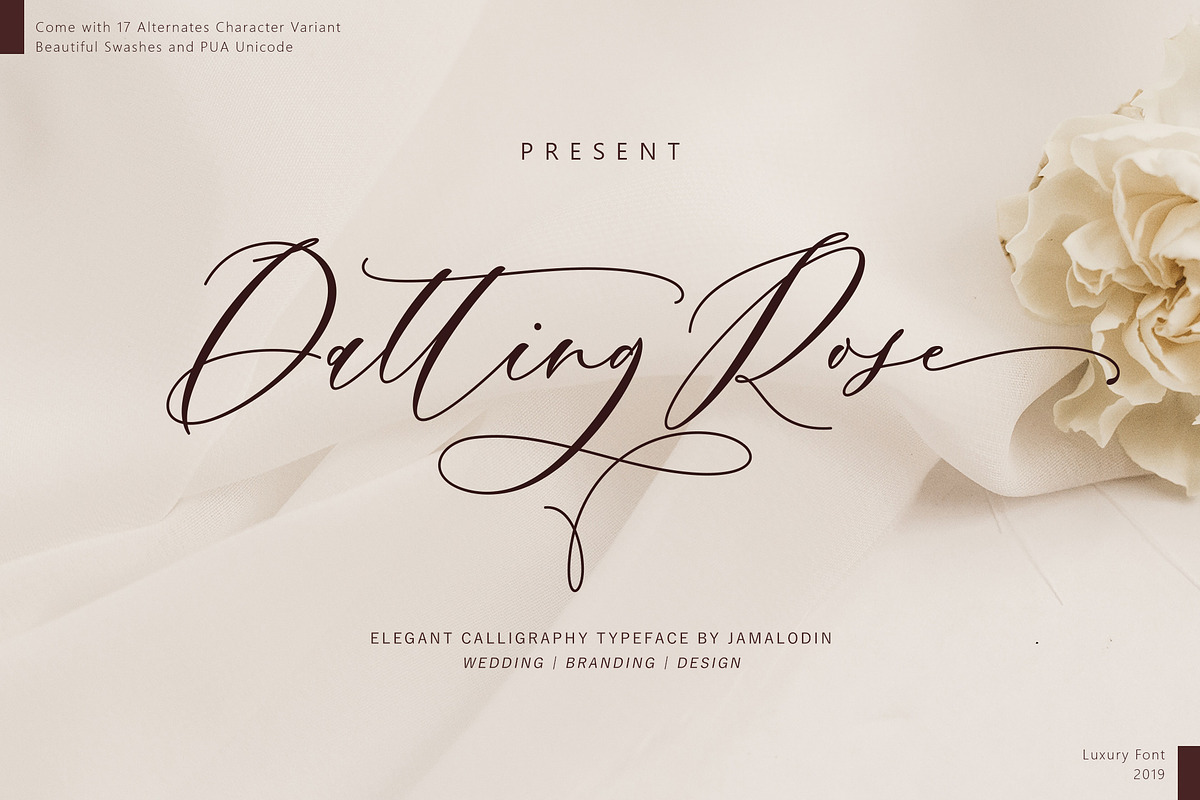 Datting Rose in Script Fonts - product preview 8