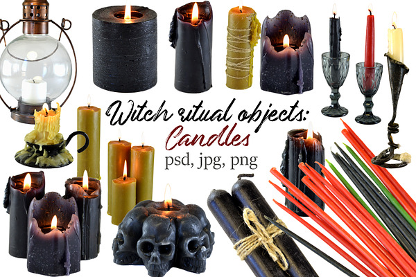 Mystic candles isolated set