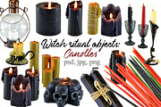 Mystic candles isolated set