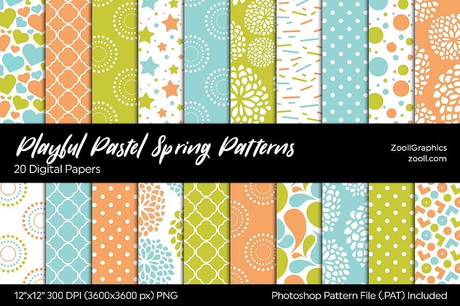 Playful Pastel Spring Digital Papers
