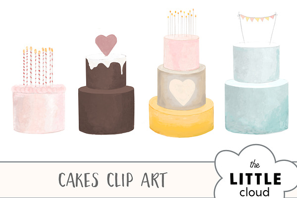hand-painted cake clipart