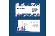 Test-tube flask vector business card