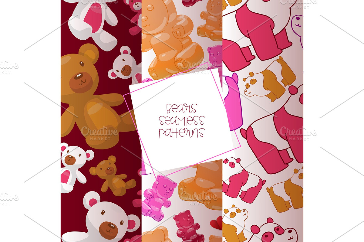 Teddy bear seamless pattern vector in Illustrations - product preview 8