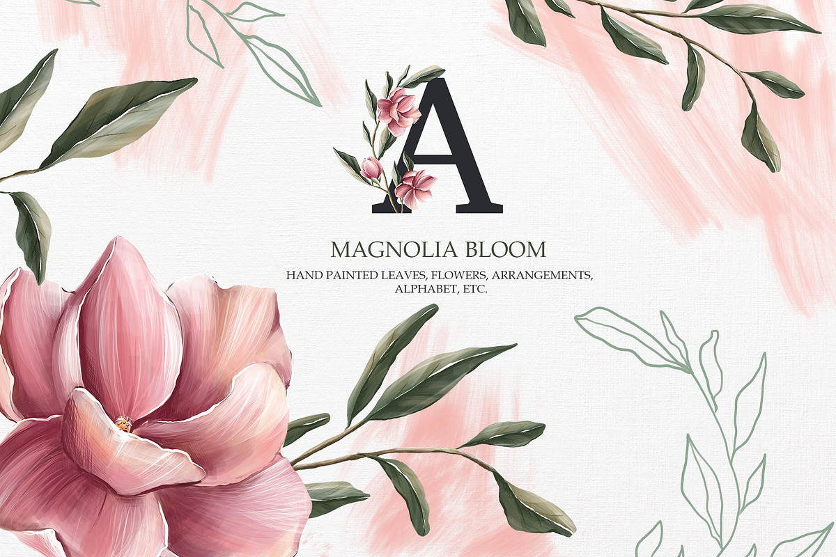 Magnolia bloom Collection in Illustrations - product preview 8