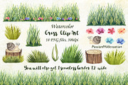watercolor grass clipart