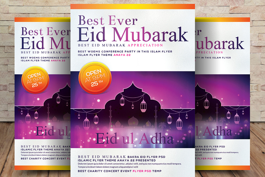 Eid-al-Adha Islamic Celebration in Flyer Templates - product preview 8