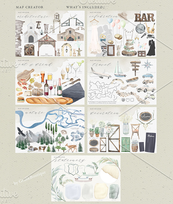 MAP creator. Rustic Romance. Wedding in Illustrations - product preview 9