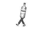 Vodka walks on its feet sketch