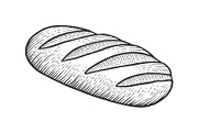 Bread loaf sketch engraving