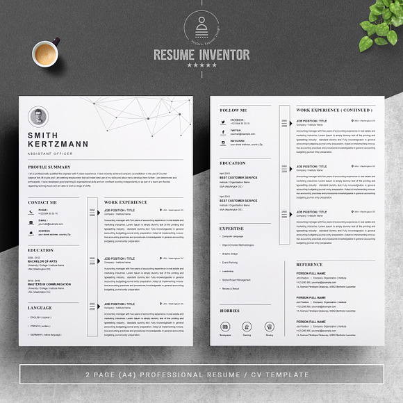 Clean Resume Template / CV Template in Resume Templates - product preview 1