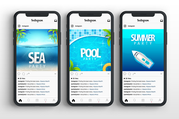 Sea, Pool and Summer Party in Instagram Templates - product preview 1