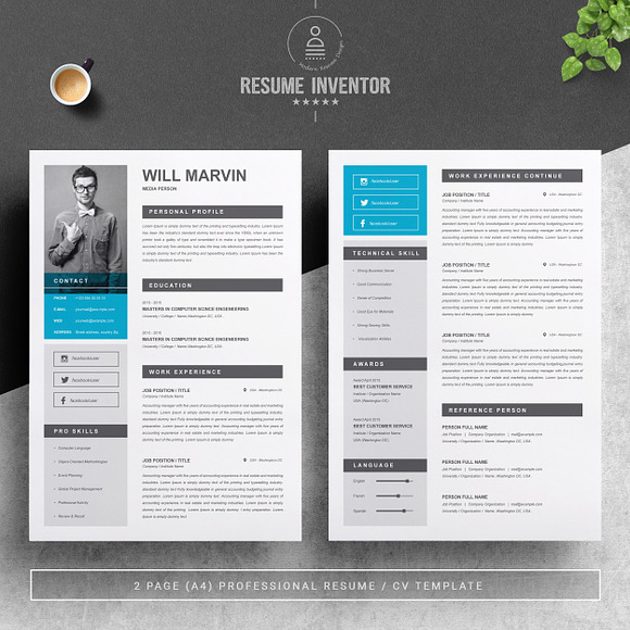 Resume / CV Template | MS Word in Resume Templates - product preview 1