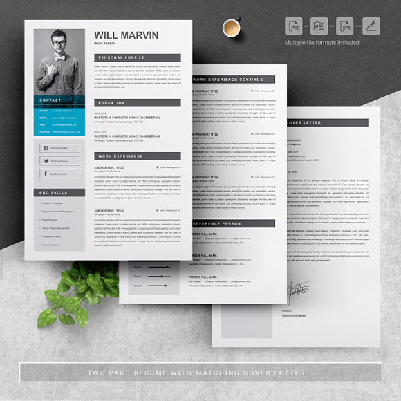 Resume / CV Template | MS Word in Resume Templates - product preview 3