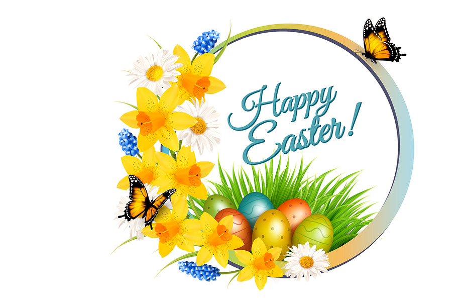 Holiday easter getting card. Vector in Illustrations - product preview 8