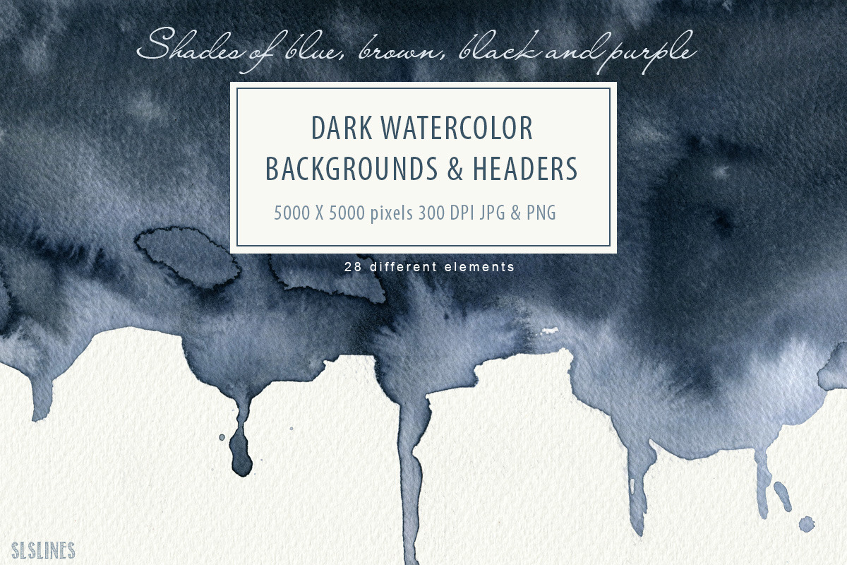 Watercolor Backgrounds & Headers in Textures - product preview 8