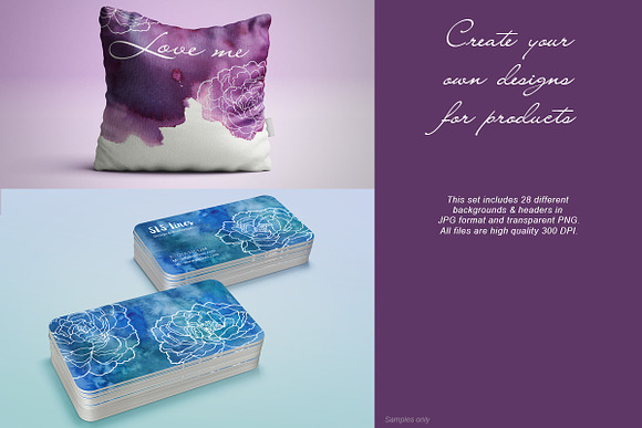 Watercolor Backgrounds & Headers in Textures - product preview 1