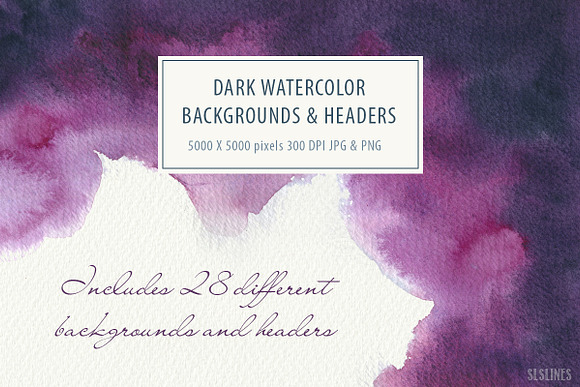 Watercolor Backgrounds & Headers in Textures - product preview 2
