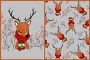 Deer illustration.Deer pattern print