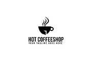 Hot Coffee Shop Logo Template