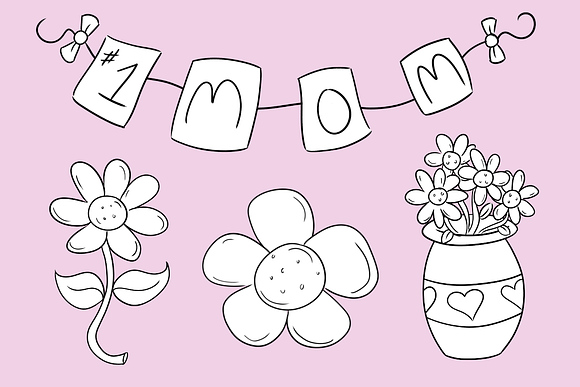 Mother's Day Black and White in Illustrations - product preview 3
