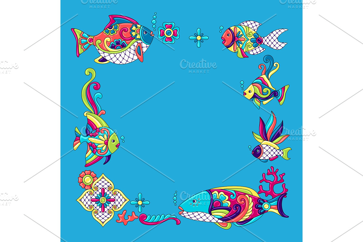 Background with fishes. Mexican in Illustrations - product preview 8