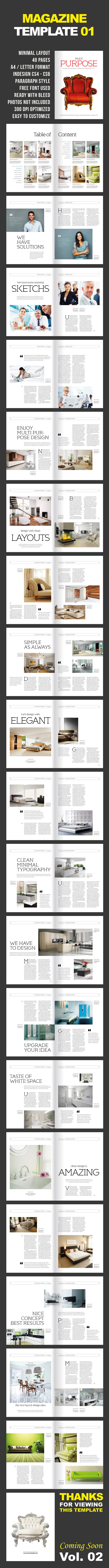 A4/Letter 40 Page Mgzn Tmplt (V.1) in Magazine Templates - product preview 5
