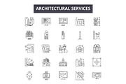 Architechtural services line icons
