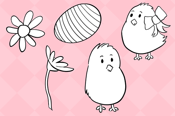Easter Egg Hunt Black and White in Illustrations - product preview 3