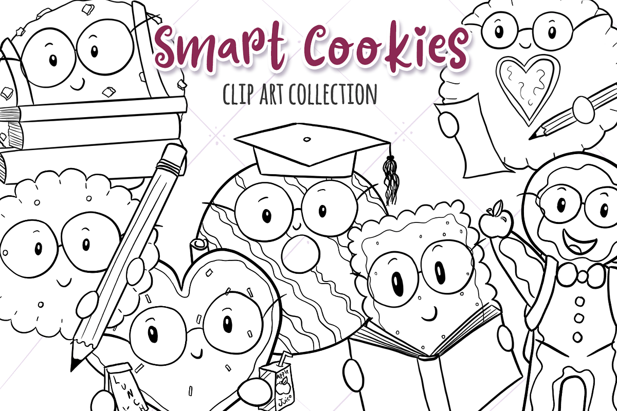 Smart Cookies Black and White in Illustrations - product preview 8