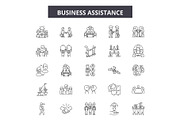 Business assistance line icons