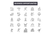 Business opportunities line icons